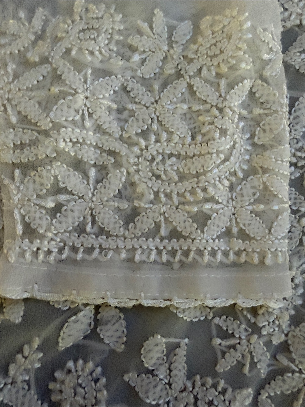 Sheer White Embroidered Button-Front Robe Cover-Up - Picture 11 of 16
